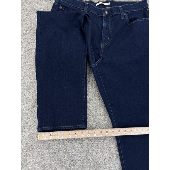 Levi's 724 High Rise Slim Straight Jeans Womens Size 16W Blue Cast Shadows Wash - Picture 13 of 13